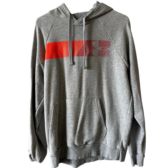 EUC Mens Under Armour Loose fit Gray Sweatshirt Hoodie sz M with Logo - Picture 1 of 3